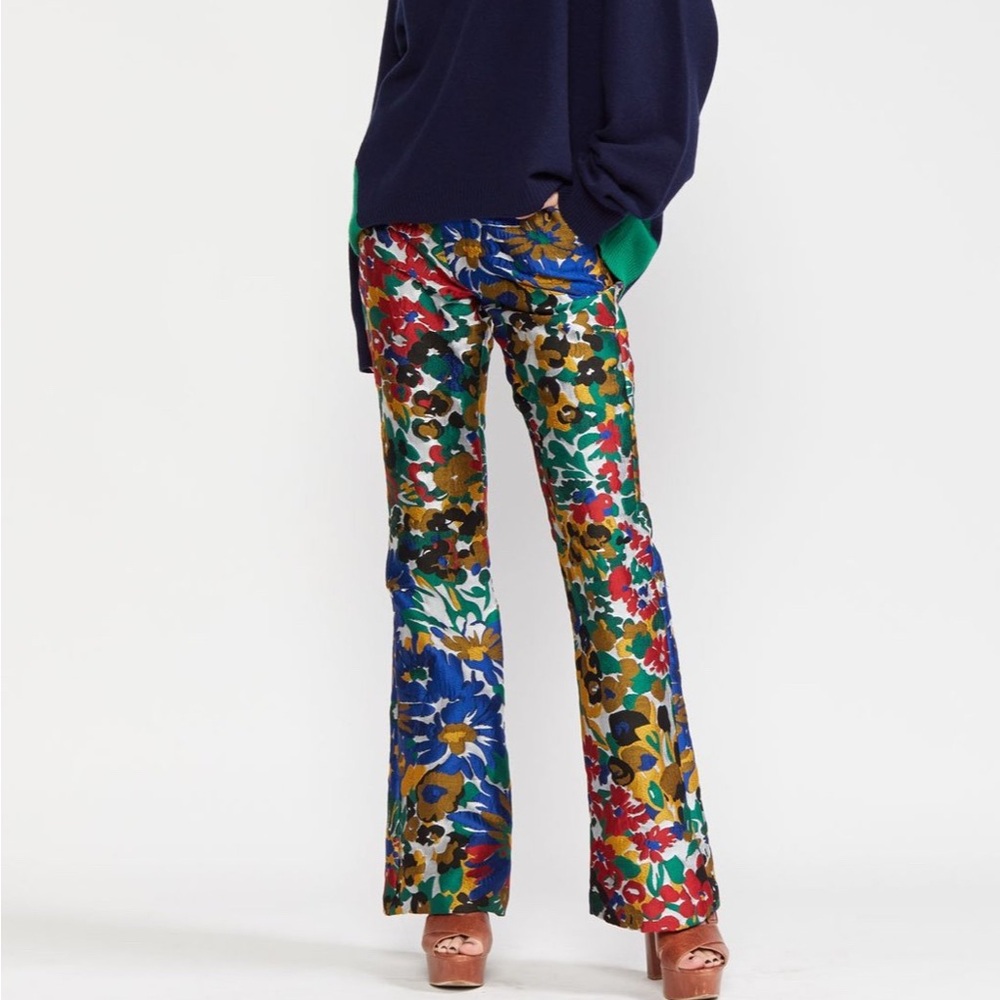 Floral Brocade Pants